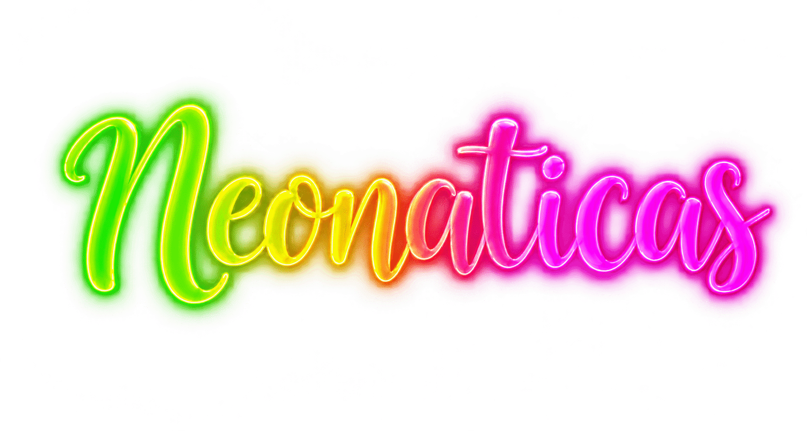 Texto colorido en estilo neón